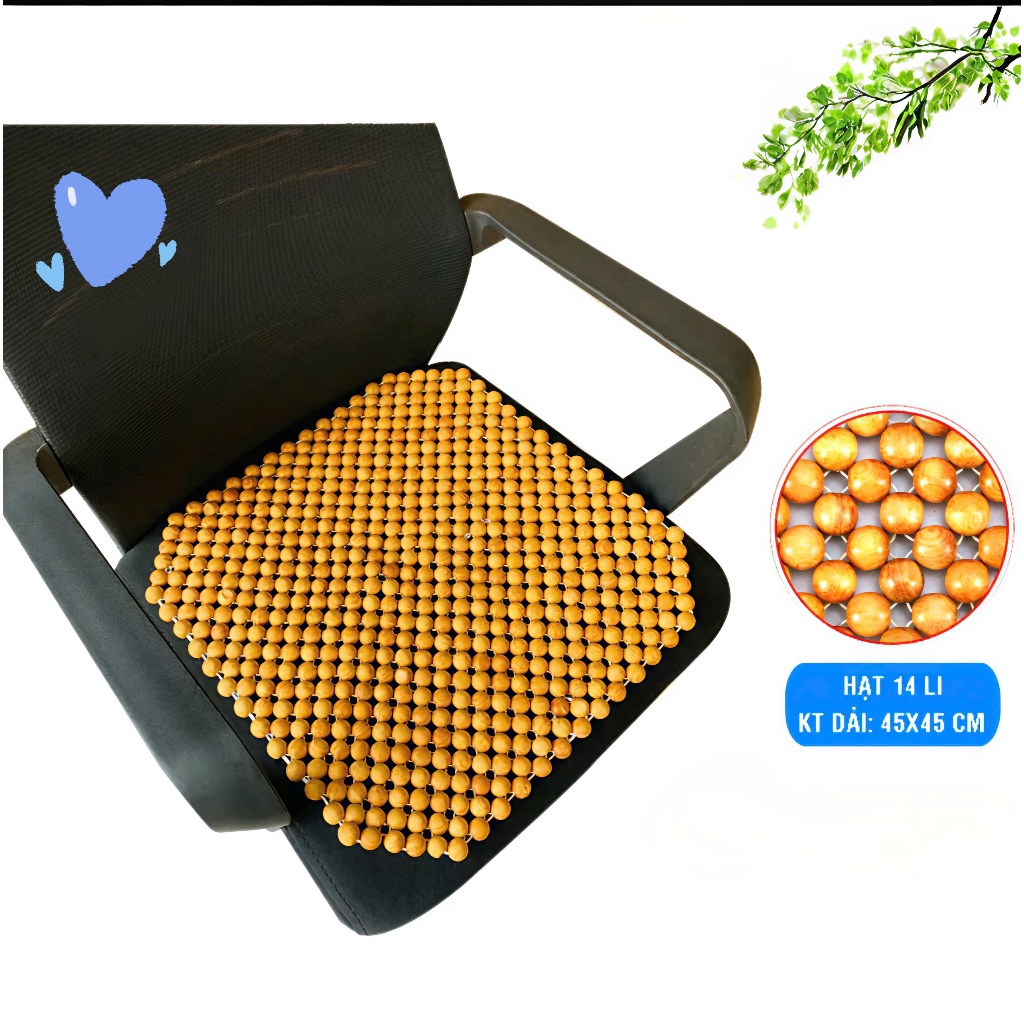 Miếng đệm -VÁT GÓC - lót ghế hạt gỗ tự nhiên 45cm x 45cm thoáng mát cho ...