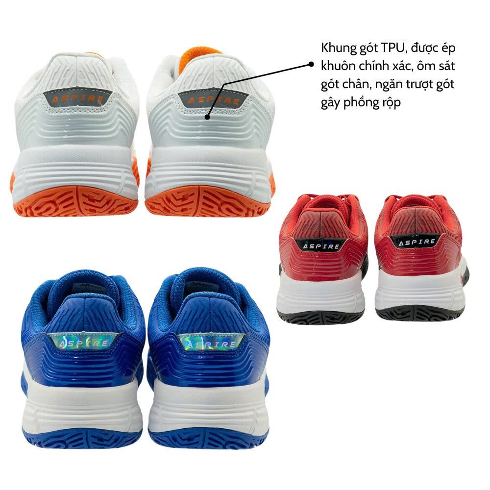 (Tăng Size) Giày Zocker Pickleball ASPIRE Chính Hãng (Tặng bình xịt khử mùi + tất đệt kim)