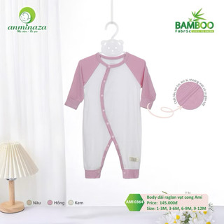 Bodysuit Cho Bé Anminaza Body Dài Tay Cài Chéo Vải Tăm Co Dãn Mềm Mại