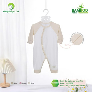 Bodysuit Cho Bé Anminaza Body Dài Tay Cài Chéo Vải Tăm Co Dãn Mềm Mại