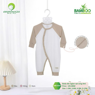Bodysuit Cho Bé Anminaza Body Dài Tay Cài Chéo Vải Tăm Co Dãn Mềm Mại