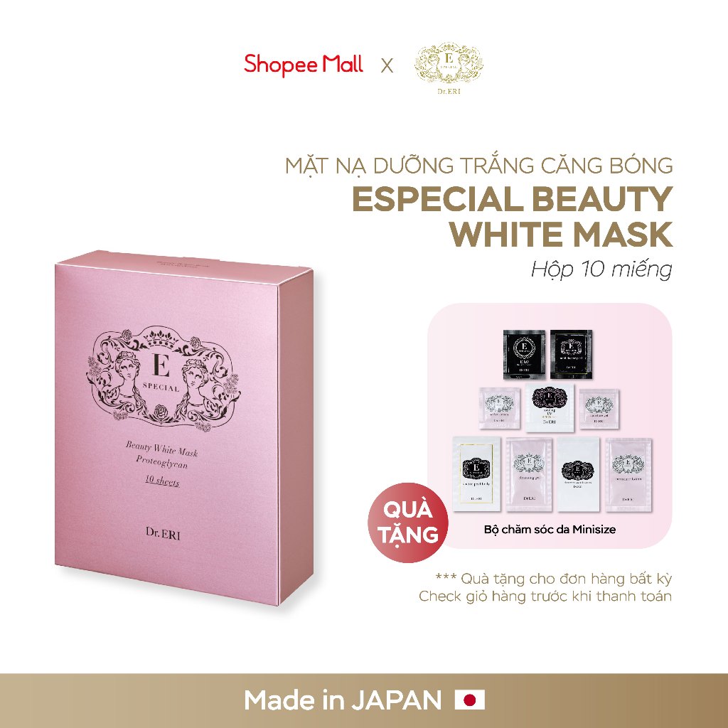 [HỘP] Mặt nạ E-SPECIAL BEAUTY WHITE MASK Hỗ Trợ Dưỡng trắng Làm Trắng Da Giúp Da Căng Bóng Suốt Ngày Dài 20ML/miếng