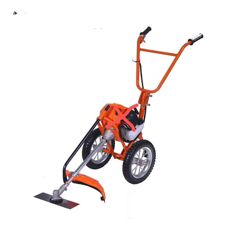 Máy cắt cỏ đẩy tay chữ Y có bánh xe lớn GX35 4 thì | Máy k phát cỏ đời mới đẩy tay an toàn, tặng kèm bát cước