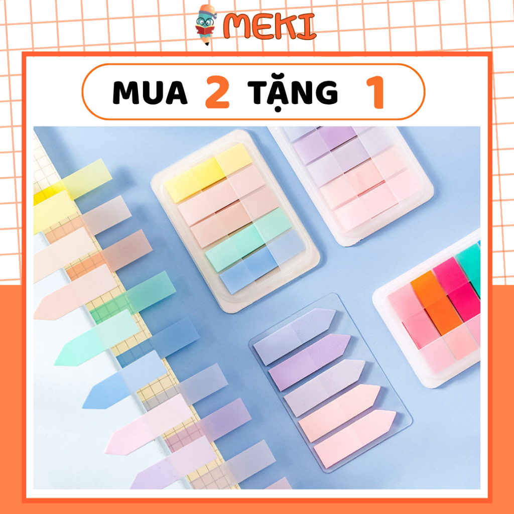 Giấy Note Đánh Dấu MEKI, Giấy Ghi Chú 5 Màu Trong Suốt Tự Dính | BigBuy360 - bigbuy360.vn