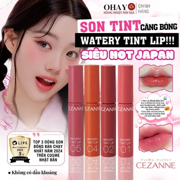 [HÀNG NHẬT CHÍNH HÃNG] Son tint dưỡng bóng CEZANNE Watery Tint Lip – Mịn môi, căng mọng, bền màu