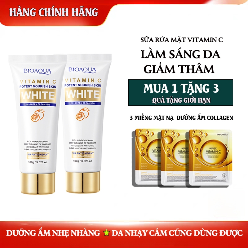 🔥【Mua 1 Tặng 3】Sữa Rửa Mặt Vitamin C & Amino Acid 15% 100g Dưỡng Sáng Kiểm Soát Dầu Cho Da Mụn/Nhạy Cảm​