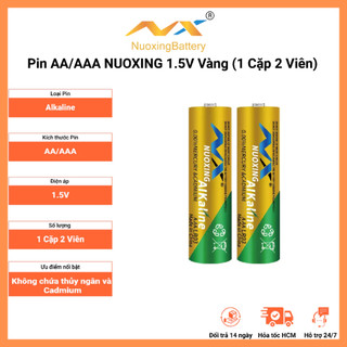 Pin AA/AAA NUOXING 1.5V Alkaline Vàng/đỏ  – Bộ 2 Viên Cho Điều Khiển, Chuột, Đồ Chơi