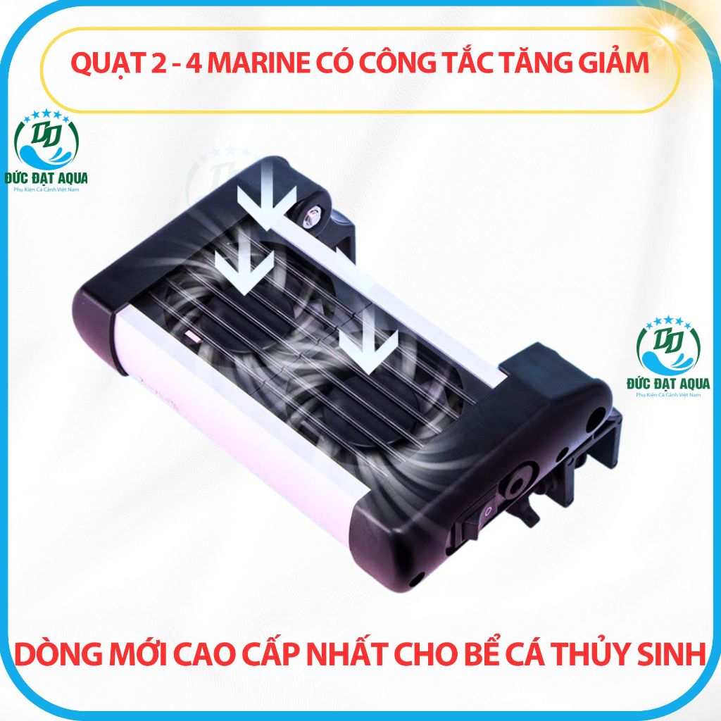 Quạt 2 - 4 Marine có công tắc tăng giảm dòng mới cao cấp nhất cho bể cá cảnh thủy sinh 5