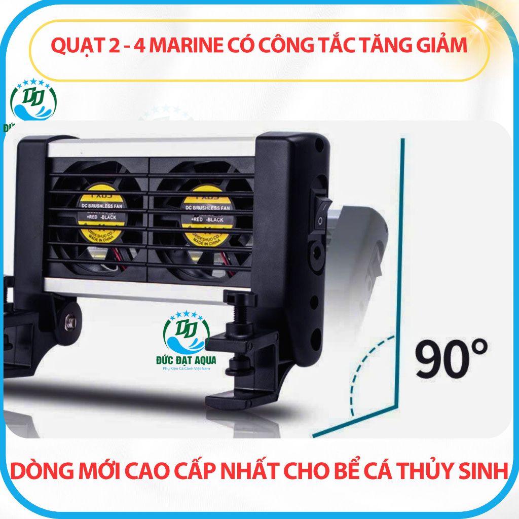 Quạt 2 - 4 Marine có công tắc tăng giảm dòng mới cao cấp nhất cho bể cá cảnh thủy sinh 6