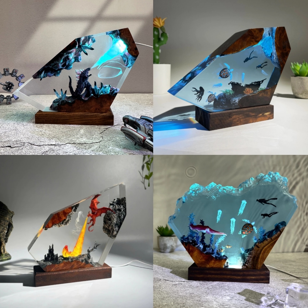 Tổng Hợp 30 Mẫu Đèn Epoxy Resin Pha Lê 3D Cao Cấp – Đèn Ngủ, Decor Bàn Làm  Việc Handmade Nghệ Thuật