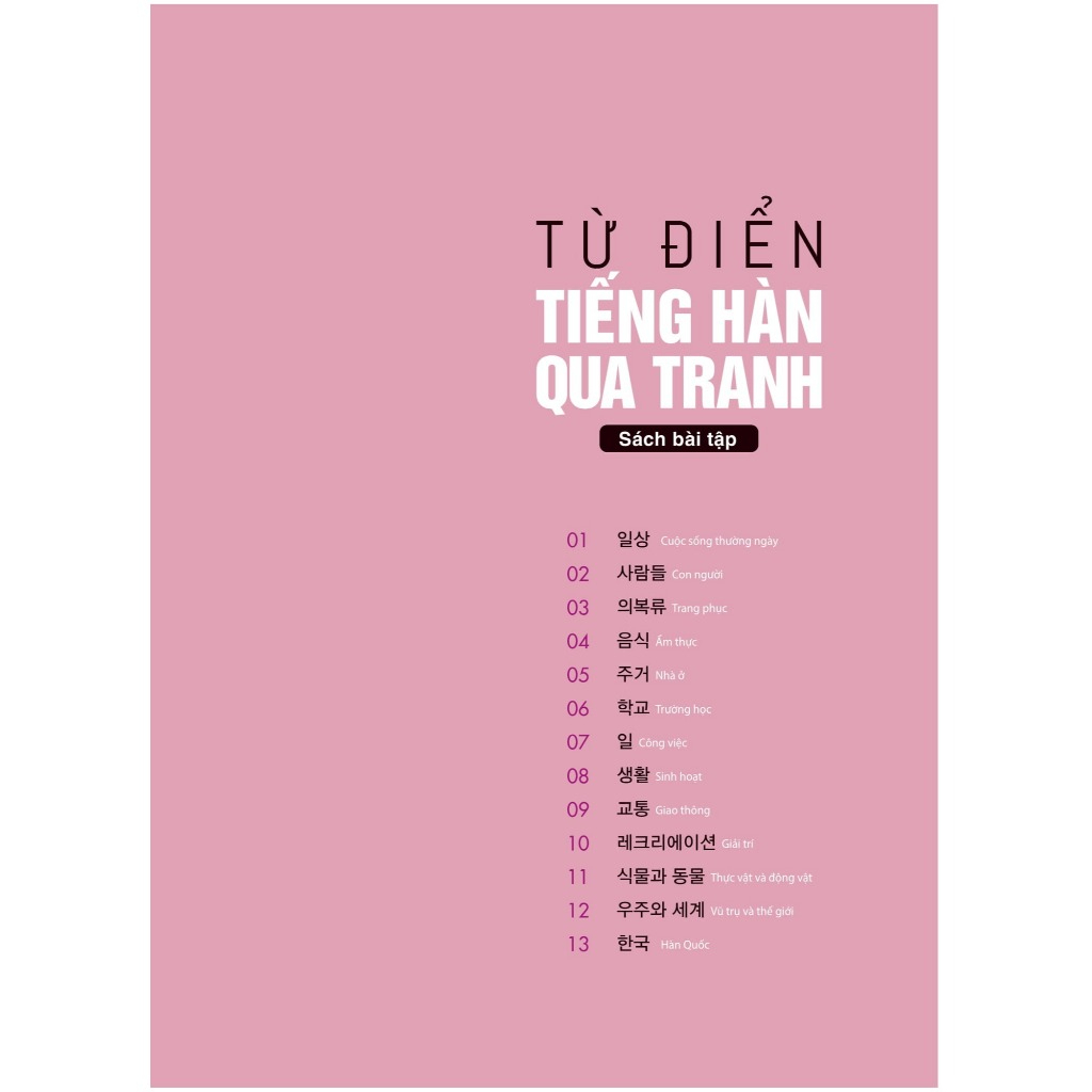 Sách - Từ Điển Tiếng Hàn Qua Tranh - Sách Bài Tập
