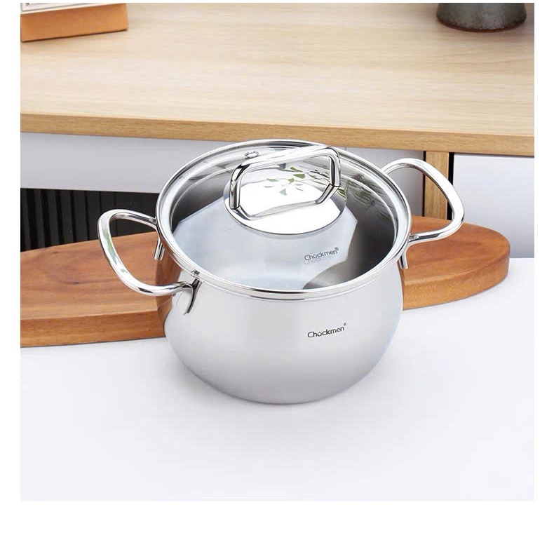 Nồi Inox Chockmen 12 và 14cm,Nồi Nhỏ, Nồi Ăn Dặm Inox Cao Cấp CKM270 CKM271