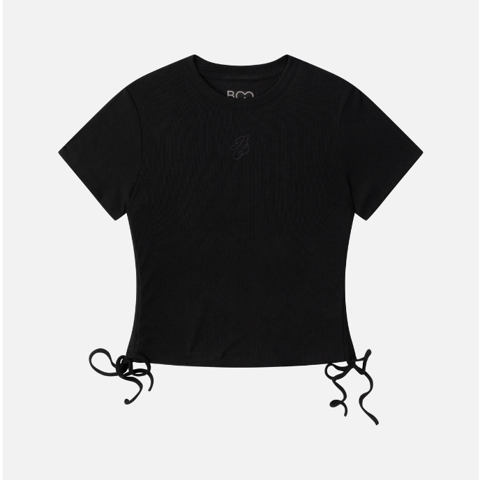 Áo Thun BOO Form Babytop Fit Rút dây thêu logo dáng ngắn chất liệu thun tăm co dãn