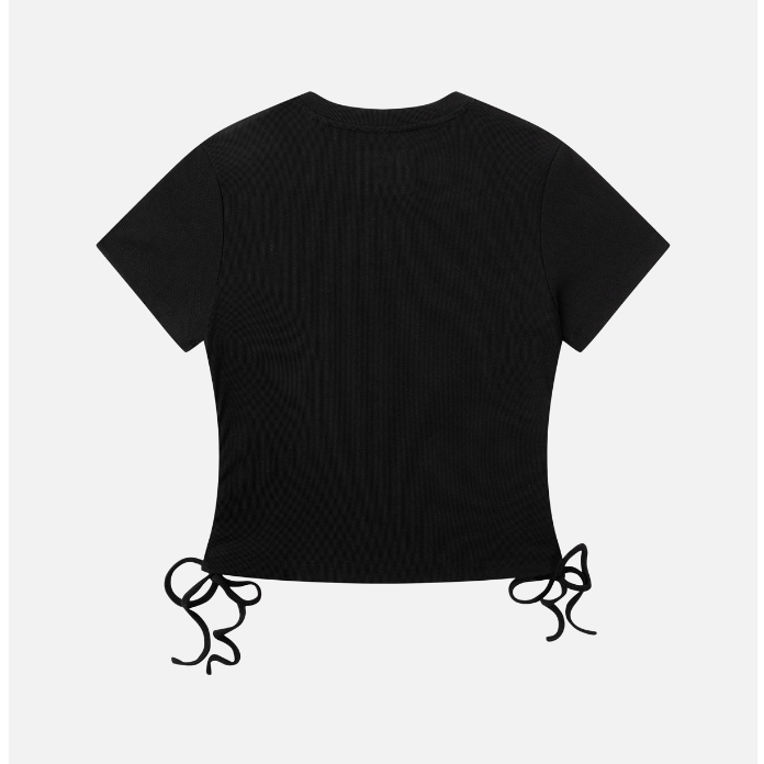 Áo Thun BOO Form Babytop Fit Rút dây thêu logo dáng ngắn chất liệu thun tăm co dãn
