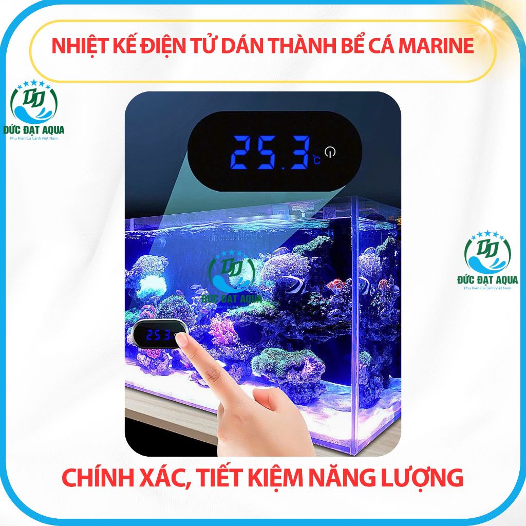 Nhiệt Kế Điện Tử Dán Thành cho Bể Cá Marine cỡ s và cỡ L – Chính xác, tiết kiệm năng lượng 7
