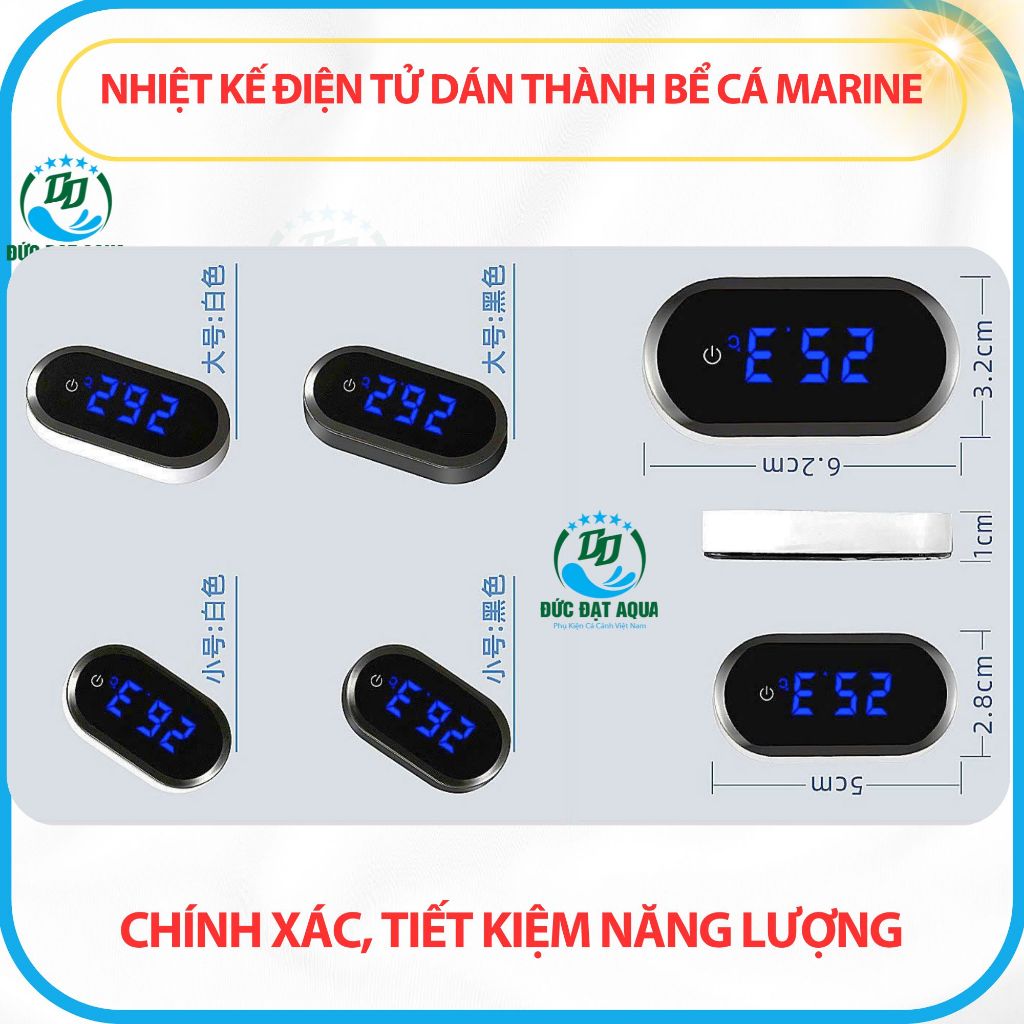 Nhiệt Kế Điện Tử Dán Thành cho Bể Cá Marine cỡ s và cỡ L – Chính xác, tiết kiệm năng lượng 3