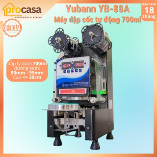Máy dập cốc tự động Yubann YB-88A - máy ép miệng ly 350ml 500ml 700ml