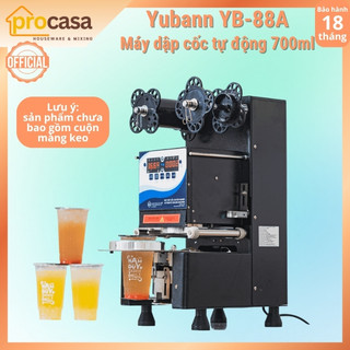 Máy dập cốc tự động Yubann YB-88A - máy ép miệng ly 350ml 500ml 700ml
