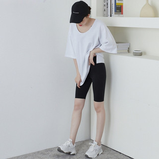 Quần legging nữ lửng ngố vải co giãn cao cấp biker dáng ôm lưng thun tập gym yoga - qgoi196