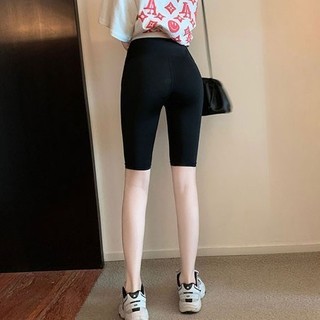 Quần legging nữ lửng ngố vải co giãn cao cấp biker dáng ôm lưng thun tập gym yoga - qgoi196