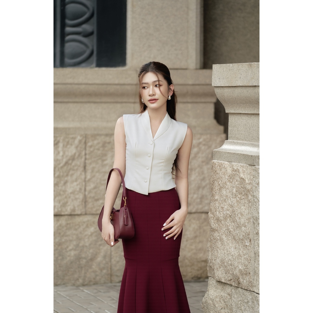 Chân váy đuôi cá công sở màu đen dáng ôm tôn dáng – Vella Fashion VV24108