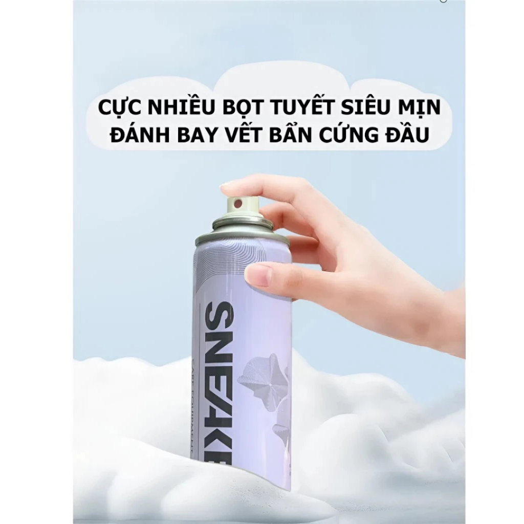 Chai xịt vệ sinh giày cao cấp Sneaker 300ml, xịt vệ sinh giày xịt làm sạch giày dạng bọt xịt khử mùi hôi