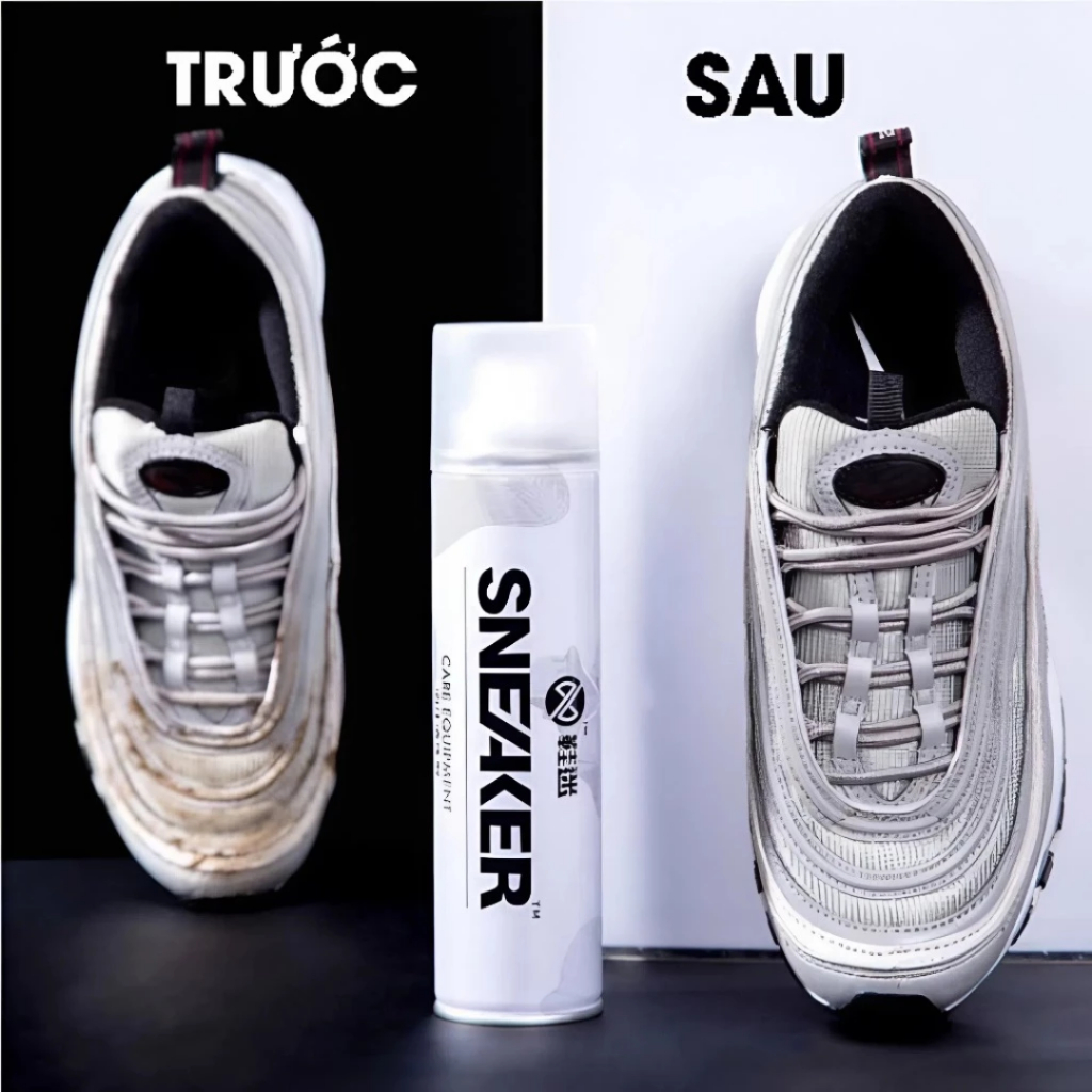 Chai xịt vệ sinh giày cao cấp Sneaker 300ml, xịt vệ sinh giày xịt làm sạch giày dạng bọt xịt khử mùi hôi