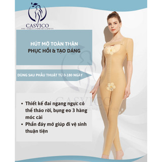 Body suite định hình toàn thân dài 1/2 tay, full chân BS13