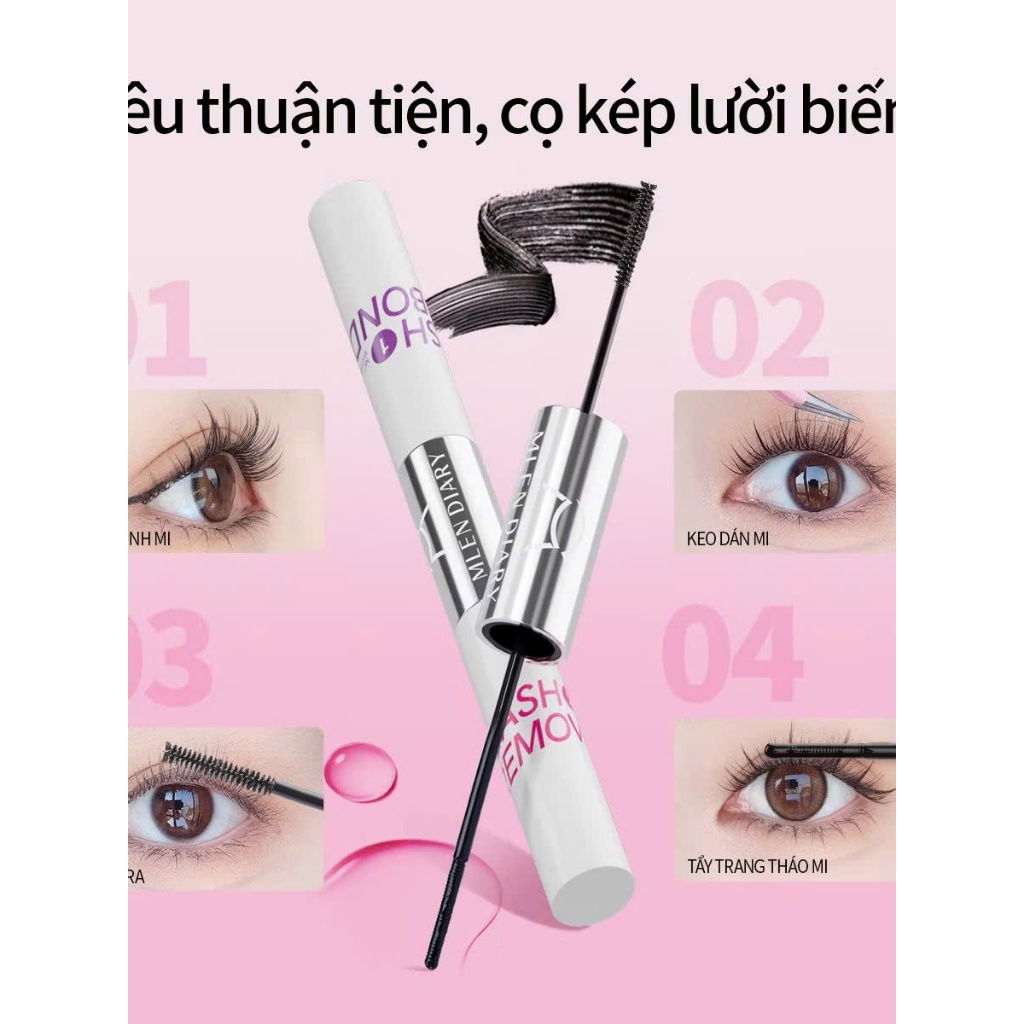 MLEN DIARY Keo 2 đầu Mascara 4in1 KEO Kết Hợp Dung Dịch Tẩy Keo | NHÍM HOUSE