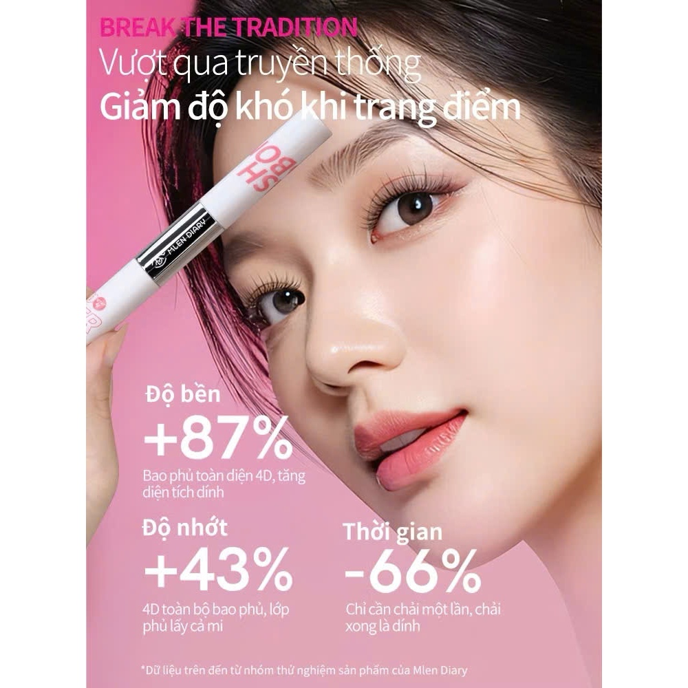 MLEN DIARY Keo 2 đầu Mascara 4in1 KEO Kết Hợp Dung Dịch Tẩy Keo | NHÍM HOUSE