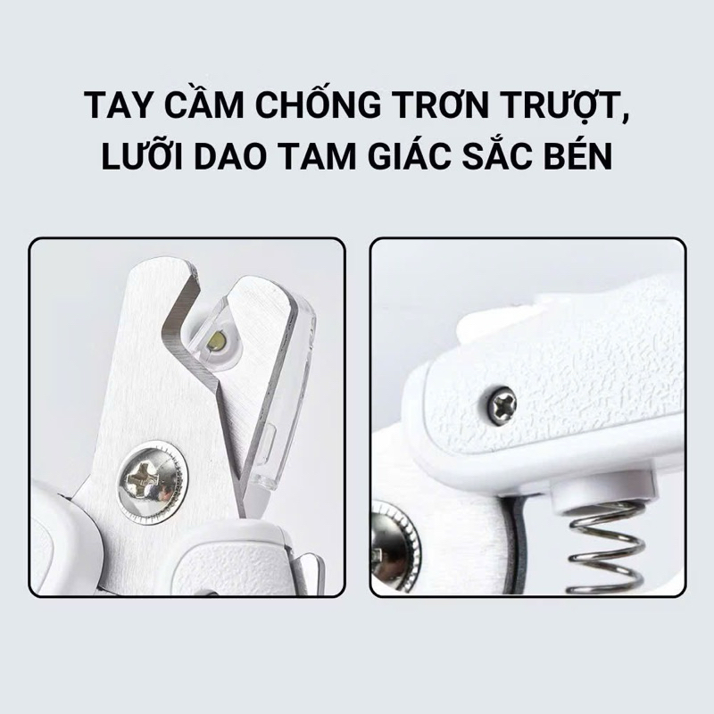 Kìm cắt móng chó mèo Petkit, có đèn LED và khay đựng móng, dễ dàng sử dụng và an toàn cho thú cưng