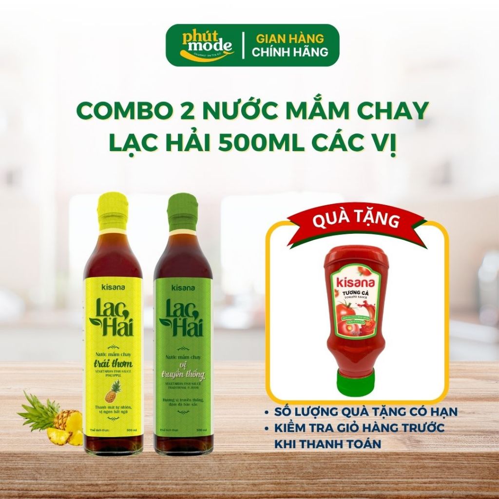 Combo 2 Nước Mắm Chay Lạc Hải Kisana Vị Trái Thơm và Vị Truyền Thống 500ml