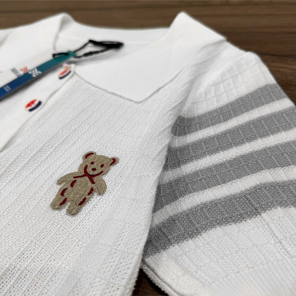 Áo Len Mirage Trắng Sọc Tay Local Brand Chất Len Mongtoghi Mềm Mịn Thoáng Mát.