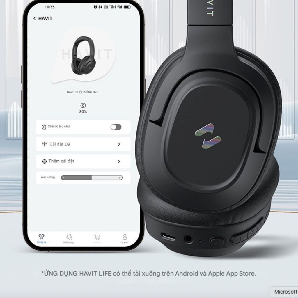 Tai nghe Headphone Bluetooth HAVIT LIFE NC02H, BT 5.4, ANC -30dB, Driver 40mm, App Điều Chỉnh, Nghe 50H - Chính hãng | BigBuy360 - bigbuy360.vn