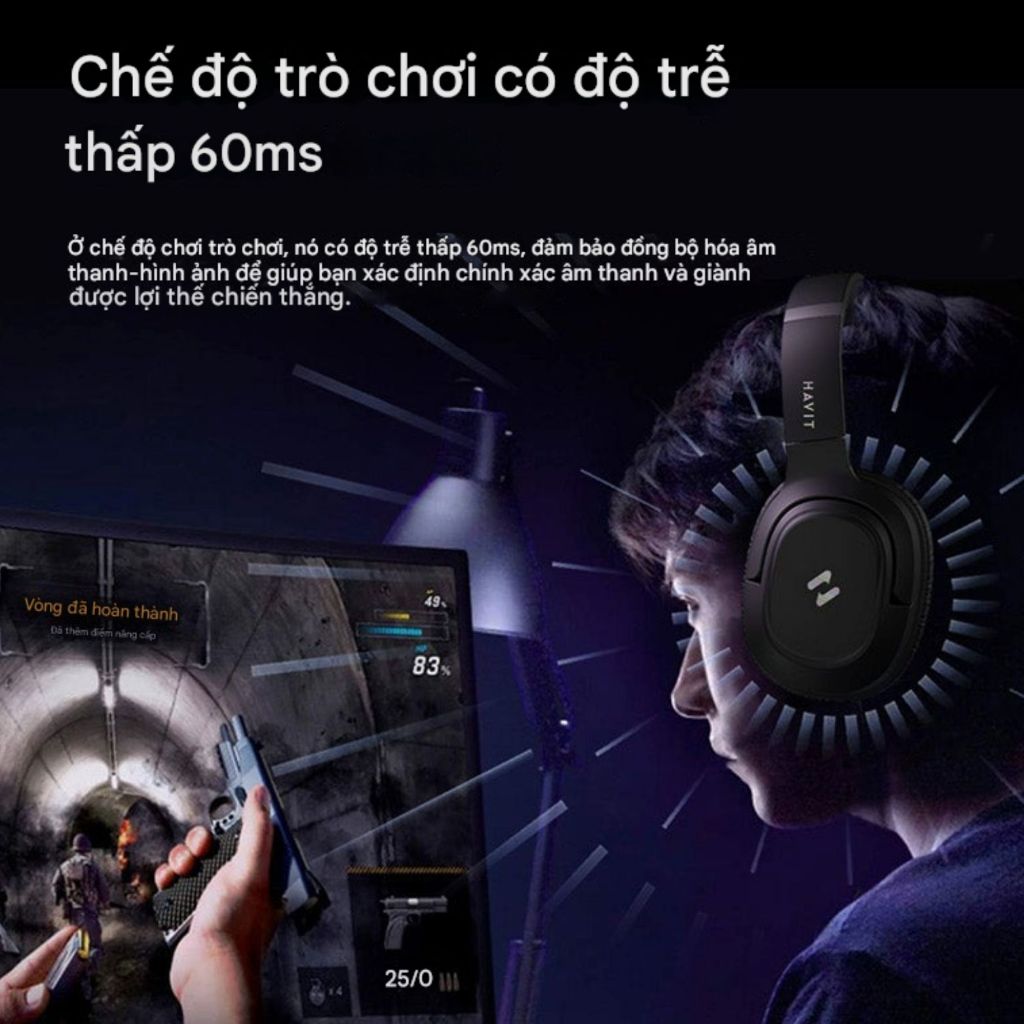 Tai nghe Headphone Bluetooth HAVIT LIFE NC02H, BT 5.4, ANC -30dB, Driver 40mm, App Điều Chỉnh, Nghe 50H - Chính hãng | BigBuy360 - bigbuy360.vn