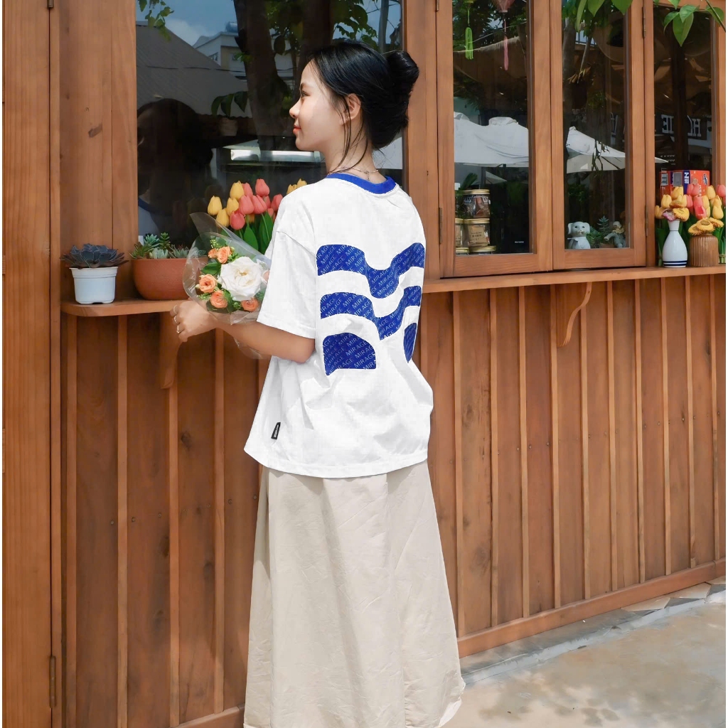 Áo Thun Mirage Trắng Logo Xanh Local Brand Chất 100% Cotton Mềm Mịn Thoáng Mát.