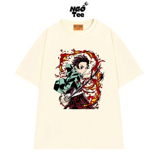 Áo Thun NGỐ TEE Nhân Vật Anime Tanjiro - Demon Slayer Chất Vải Cotton 75 Mềm Mịn Form Rộng