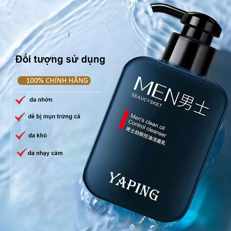 🔥【Mua 1 Tặng 1】Sữa Rửa Mặt Nam Giảm Mụn Kiềm Dầu Tràm Trà Axit Salicylic – Làm sạch sâu  Da Dầu Mụn