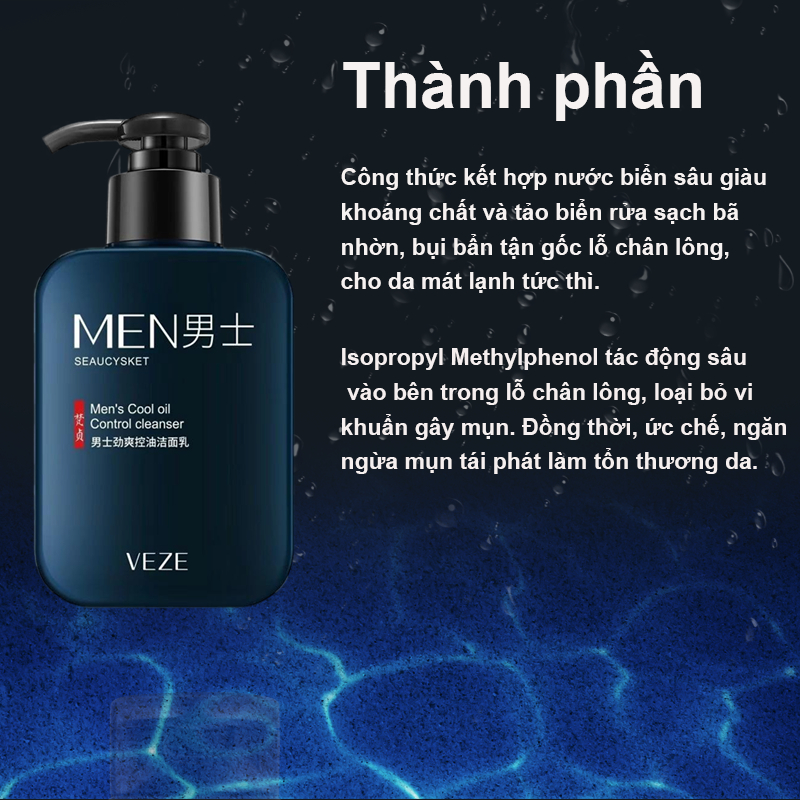 🔥【Mua 1 Tặng 1】Sữa Rửa Mặt Nam Giảm Mụn Kiềm Dầu Tràm Trà Axit Salicylic – Làm sạch sâu  Da Dầu Mụn