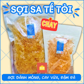 BÁNH TRÁNG SỢI SA TẾ TỎI (CHAY) cay vừa sợi mỏng thấm vị - Ăn Vặt Ngon Lắc Lư
