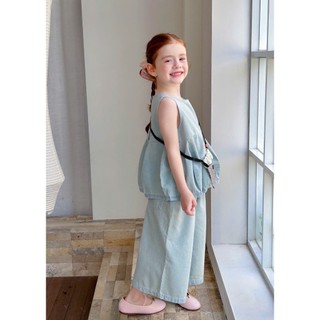 [B&G] Sét bộ jean bò áo sát nách kèm quần lửng cho bé gái từ 12-45kg(2-12 tuổi)