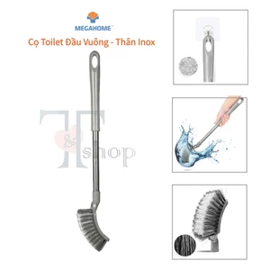 Cây Cọ Chà Toilet Đầu Vuông MEGAHOME Cọ Chà Bồn Cầu Chất Liệu Lông Cước, Dầy Dặn, Cán Inox