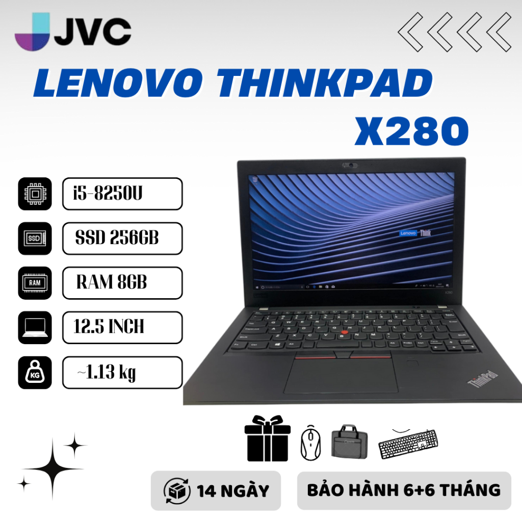 Laptop Giá Rẻ Lenovo Thinkpad X280 i5 8250U RAM 8GB SSD 256GB 12.5