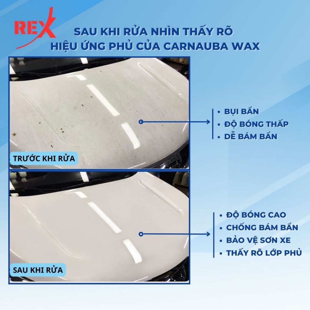 Combo 2 chai nước rửa xe bọt tuyết REX (Tặng Khăn & Cọ đen rửa xe ngẫu nhiên) rửa xe ô tô, xe máy