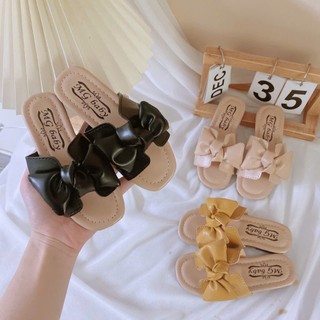 Form Nhỏ Dép Lê Quai Nơ Hoa Điệu Đà Cho Bé Gái K065