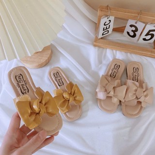 Form Nhỏ Dép Lê Quai Nơ Hoa Điệu Đà Cho Bé Gái K065