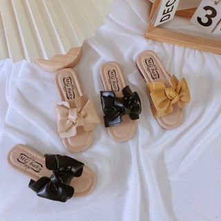 Form Nhỏ Dép Lê Quai Nơ Hoa Điệu Đà Cho Bé Gái K065