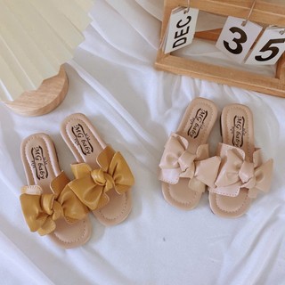 Form Nhỏ Dép Lê Quai Nơ Hoa Điệu Đà Cho Bé Gái K065