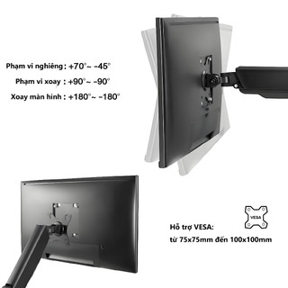 VARB 17''-32'' Giá Treo Màn hình máy tính Xoay 360 độ Tải trọng 9Kg