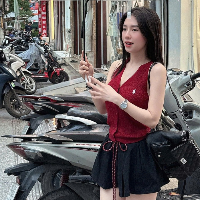 Chân váy cạp chun dáng bồng có lót quần, thô mềm dày dặn(dáng ngắn) LABEL V22